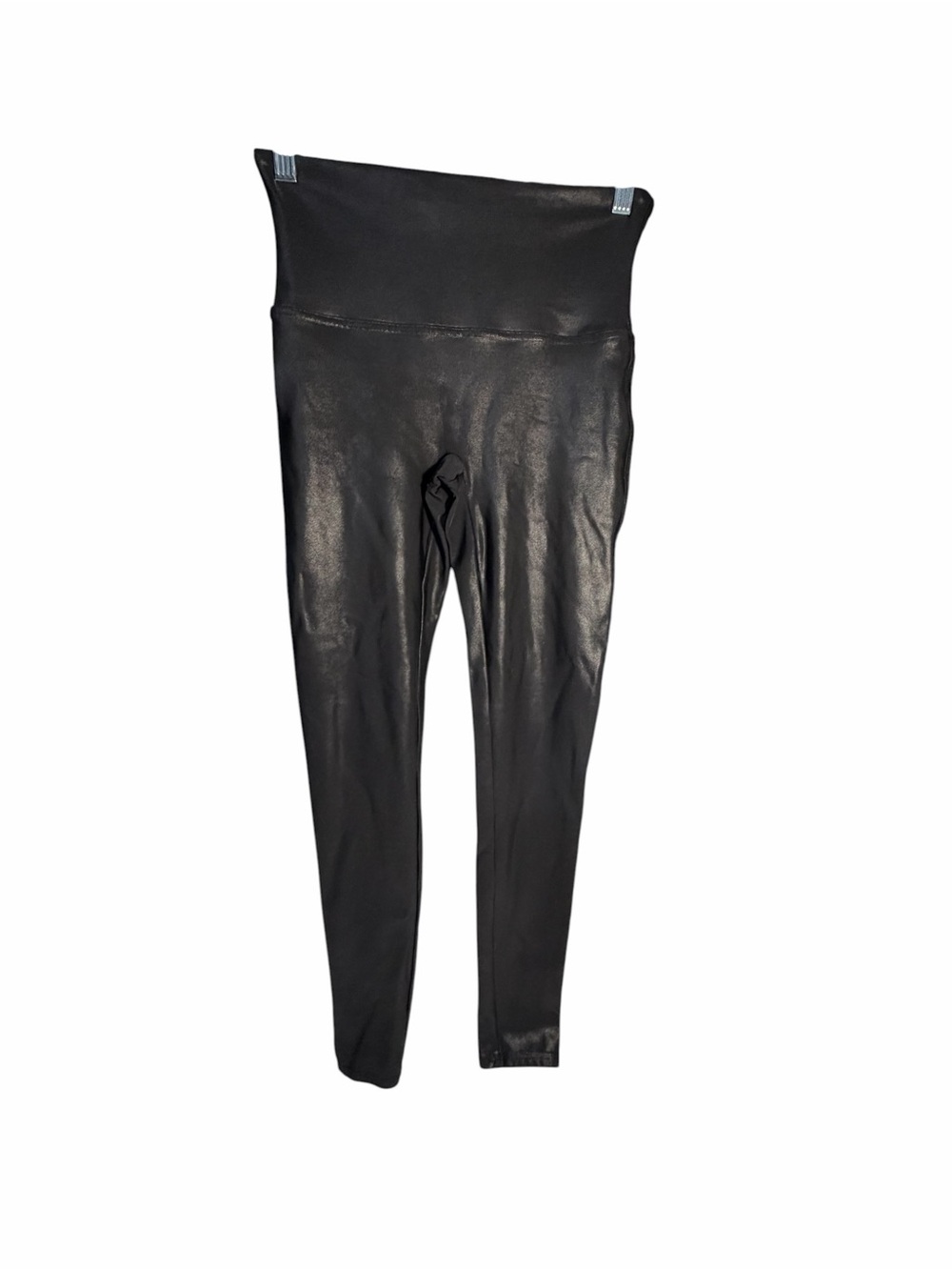 SPANX Black Faux Leather Leggings Sz LRG